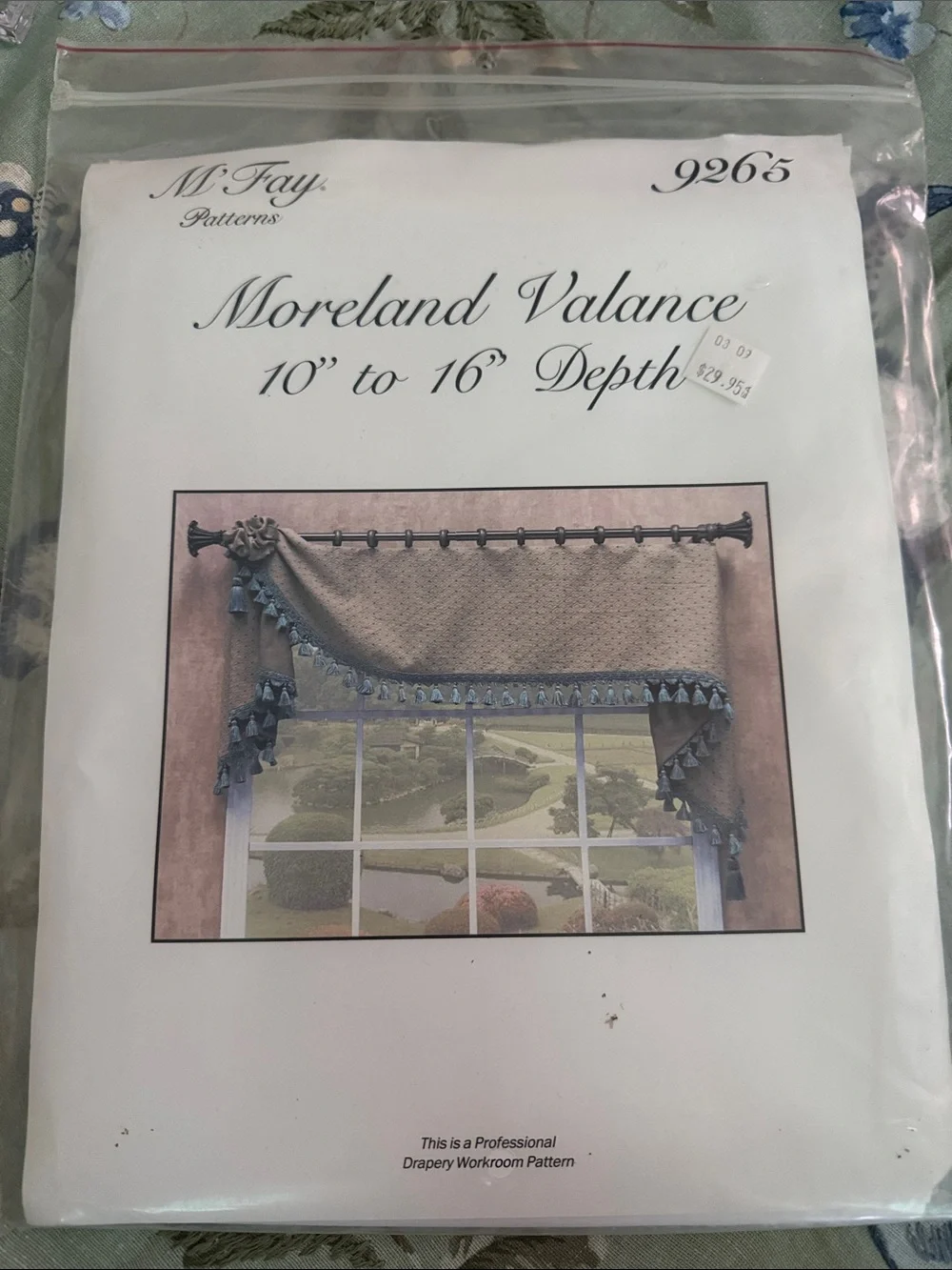 M’Fay Moreland Valance Pattern 9265 Uncut